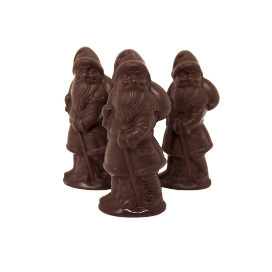 Bag of 3 Tiny Santas - Dark Chocolate