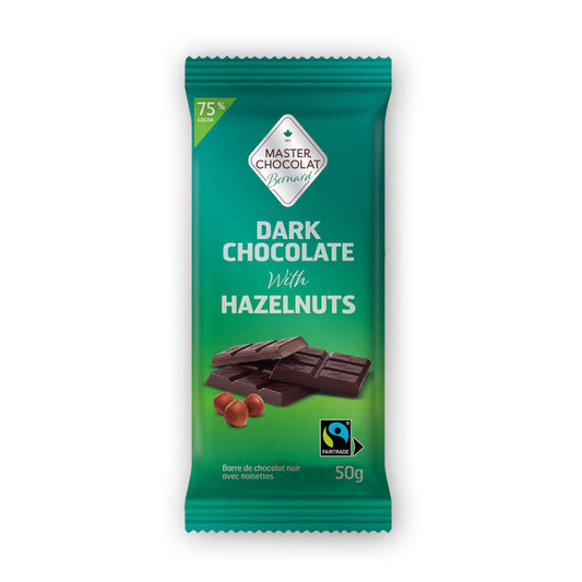 Dark 75% Chocolate Bar with Hazelnuts