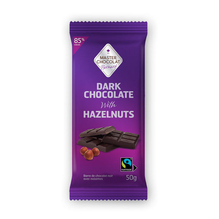 Dark 85% Chocolate Bar with Hazelnuts