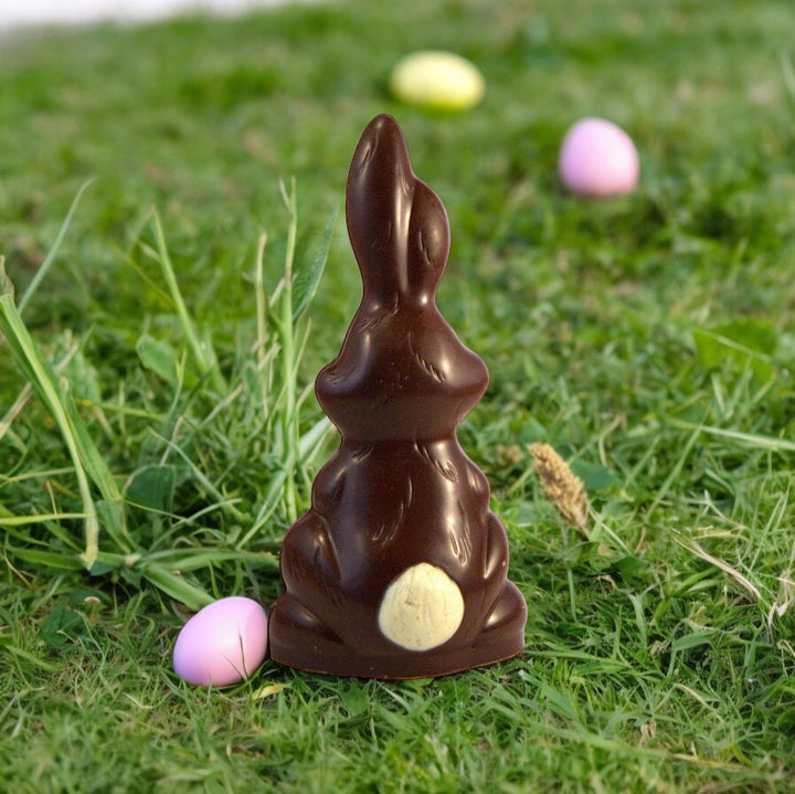 Decorated Dark Chocolate Bunny on a Basket - 125g